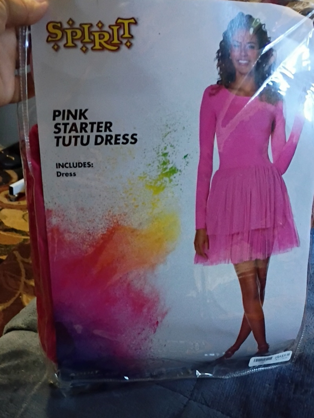 Spirit Women's Long-Sleeve Pink Tutu Dress. Halloween Costume